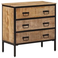 vidaXL Sideboard 70x35x70 cm Massives Raues Mangoholz