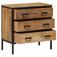 vidaXL Sideboard 70x35x70 cm Massives Raues Mangoholz