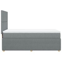 vidaXL Boxspringbett mit Matratze Hellgrau 90x190 cm Stoff