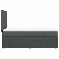 vidaXL Boxspringbett mit Matratze Dunkelgrau 90x190 cm Stoff