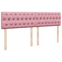 vidaXL Boxspringbett mit Matratze Rosa 200x200 cm Samt