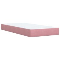 vidaXL Boxspringbett mit Matratze Rosa 90x190 cm Samt