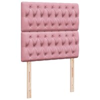 vidaXL Boxspringbett mit Matratze Rosa 90x190 cm Samt