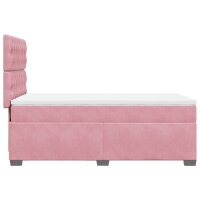 vidaXL Boxspringbett mit Matratze Rosa 90x190 cm Samt