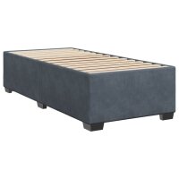 vidaXL Boxspringbett mit Matratze Dunkelgrau 90x200 cm Samt