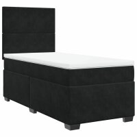 vidaXL Boxspringbett mit Matratze Schwarz 100x200 cm Samt