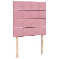 vidaXL Boxspringbett mit Matratze Rosa 100x200 cm Samt