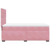 vidaXL Boxspringbett mit Matratze Rosa 100x200 cm Samt