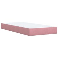 vidaXL Boxspringbett mit Matratze Rosa 100x200 cm Samt