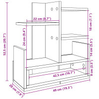 vidaXL Schreibtisch-Organizer Grau Sonoma 49x20x52,5 cm Holzwerkstoff