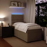 vidaXL Boxspringbett mit Matratze Hellgrau 90x190 cm Samt