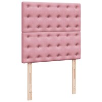 vidaXL Boxspringbett mit Matratze Rosa 90x190 cm Samt