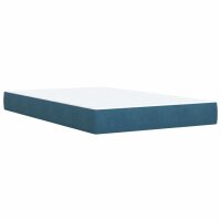 vidaXL Boxspringbett mit Matratze Blau 120x190 cm Samt