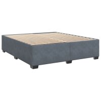 vidaXL Boxspringbett mit Matratze Dunkelgrau 200x200 cm Samt