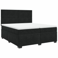 vidaXL Boxspringbett mit Matratze Schwarz 200x200 cm Samt