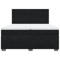 vidaXL Boxspringbett mit Matratze Schwarz 200x200 cm Samt