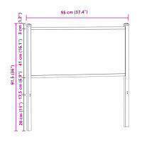 vidaXL Kopfteil Braun Eichen-Optik 90 cm Holzwerkstoff und Stahl