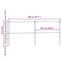 vidaXL Kopfteil Braun Eichen-Optik 200 cm Holzwerkstoff und Stahl