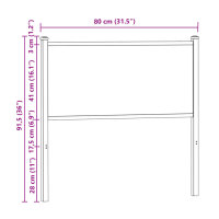 vidaXL Kopfteil Braun Eichen-Optik 75 cm Holzwerkstoff und Stahl