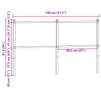 vidaXL Kopfteil Braun Eichen-Optik 140 cm Holzwerkstoff und Stahl