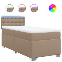 vidaXL Boxspringbett mit Matratze Cappuccino-Braun 80x200cm Kunstleder