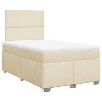 vidaXL Boxspringbett mit Matratze Creme 120x200 cm Stoff