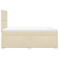 vidaXL Boxspringbett mit Matratze Creme 120x200 cm Stoff