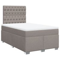 vidaXL Boxspringbett mit Matratze Taupe 120x200 cm Stoff