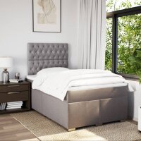 vidaXL Boxspringbett mit Matratze Taupe 120x200 cm Stoff