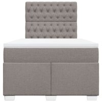 vidaXL Boxspringbett mit Matratze Taupe 120x200 cm Stoff