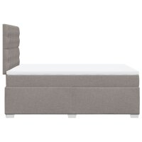 vidaXL Boxspringbett mit Matratze Taupe 120x200 cm Stoff