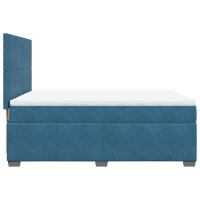 vidaXL Boxspringbett mit Matratze Blau 140x200 cm Samt