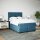 vidaXL Boxspringbett mit Matratze Blau 140x200 cm Samt