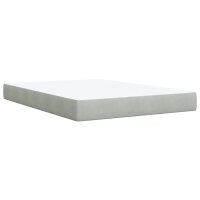 vidaXL Boxspringbett mit Matratze Hellgrau 160x200 cm Samt