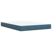 vidaXL Boxspringbett mit Matratze Dunkelblau 140x200 cm Samt