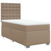 vidaXL Boxspringbett mit Matratze Cappuccino-Braun 80x200cm Kunstleder