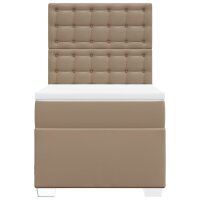 vidaXL Boxspringbett mit Matratze Cappuccino-Braun 80x200cm Kunstleder