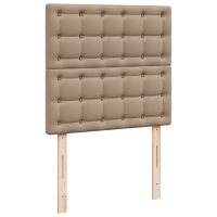 vidaXL Boxspringbett mit Matratze Cappuccino-Braun 80x200cm Kunstleder