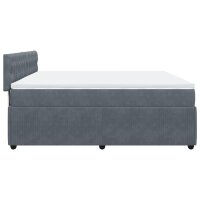 vidaXL Boxspringbett mit Matratze Dunkelgrau 200x200 cm Samt