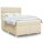 vidaXL Boxspringbett mit Matratze Creme 140x200 cm Stoff