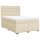 vidaXL Boxspringbett mit Matratze Creme 140x200 cm Stoff