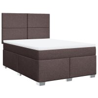 vidaXL Boxspringbett mit Matratze Dunkelbraun 160x200 cm Stoff