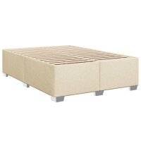 vidaXL Boxspringbett mit Matratze Creme 160x200 cm Stoff