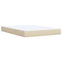 vidaXL Boxspringbett mit Matratze Creme 160x200 cm Stoff