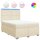 vidaXL Boxspringbett mit Matratze Creme 160x200 cm Stoff