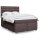 vidaXL Boxspringbett mit Matratze Dunkelbraun 140x200 cm Stoff