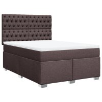 vidaXL Boxspringbett mit Matratze Dunkelbraun 140x200 cm Stoff