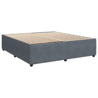 vidaXL Boxspringbett mit Matratze Dunkelgrau 200x200 cm Samt