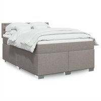 vidaXL Boxspringbett mit Matratze Taupe 140x200 cm Stoff