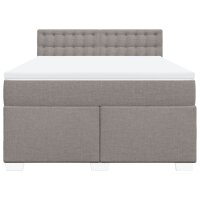 vidaXL Boxspringbett mit Matratze Taupe 140x200 cm Stoff